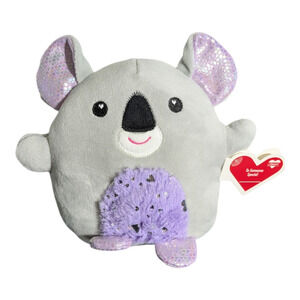 Valentine Plushie - Cute Gray & Purple Koala - New with Tag